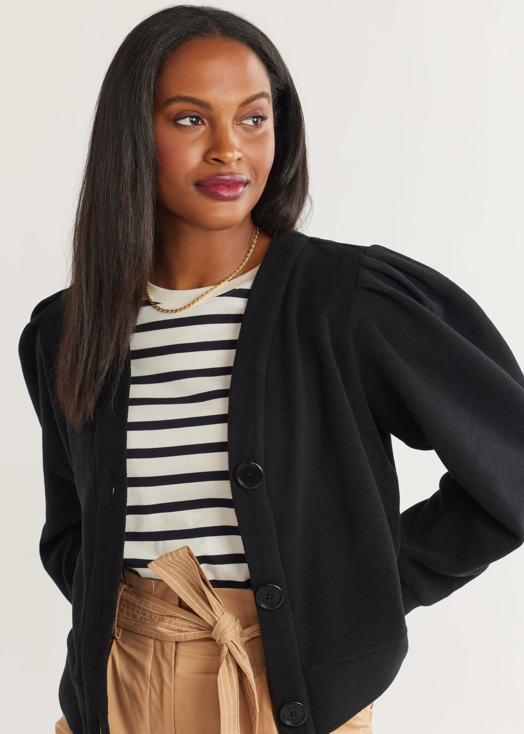 Kelly Puff Sleeve Cardigan-Dudley Stephens Clearance