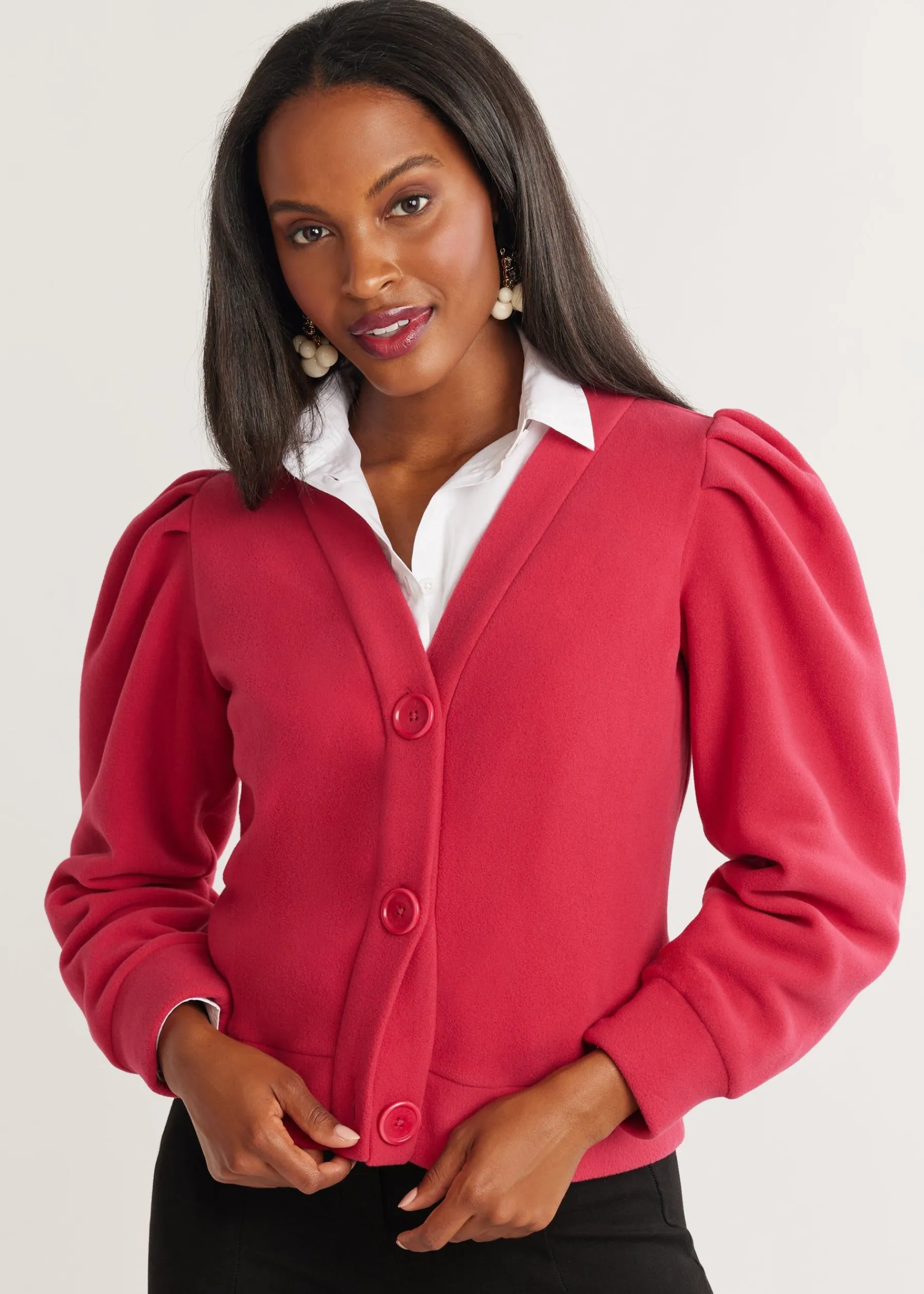 Kelly Puff Sleeve Cardigan-Dudley Stephens Best
